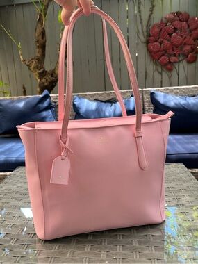 Kate Spade Pink pleather Tote Purse with Double Straps